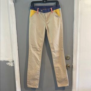 Tory Burch Color Blocked Skinny Chinos 27‎